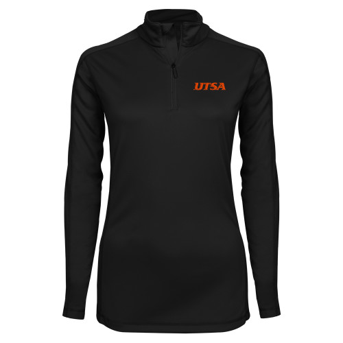 UTSA Syntrel Womens Black Interlock 1/4 Z