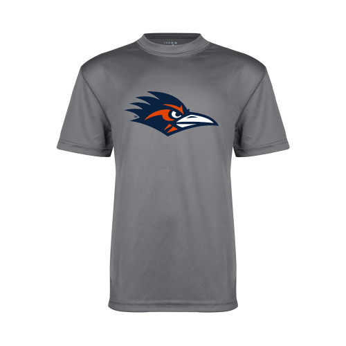  Youth Performance Grey Concrete Tee - UTSA Roadrunner Head