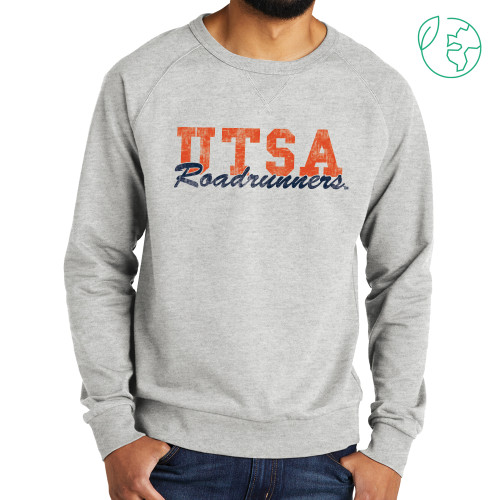  Allmade Light Grey Organic French Terry Crewneck Sweatshirt - UTSA Roadrunners Distressed