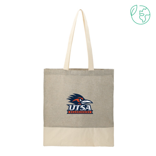 UTSA Split Recycled Grey Cotton Twill Convention Tote