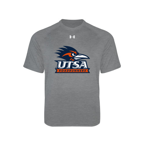  Under Armour Youth Grey Tech Tee - UTSA Primary Mark