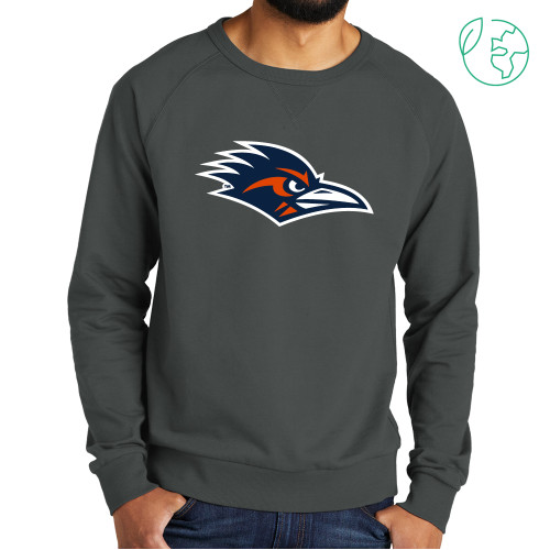  Allmade Dark Grey Organic French Terry Crewneck Sweatshirt - UTSA Roadrunner Head