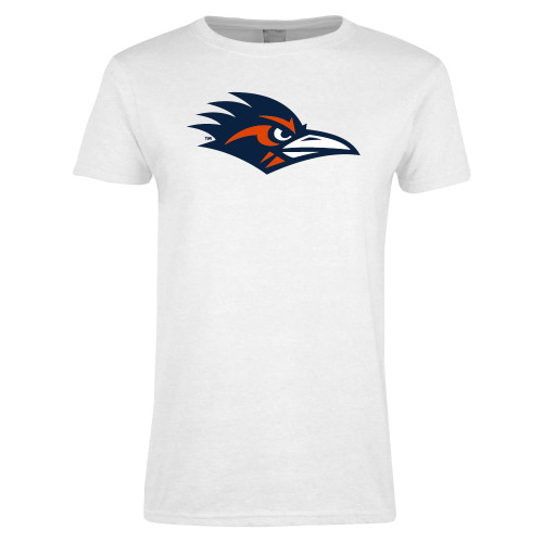  Womens White Short Sleeve Tee - UTSA Roadrunner Head