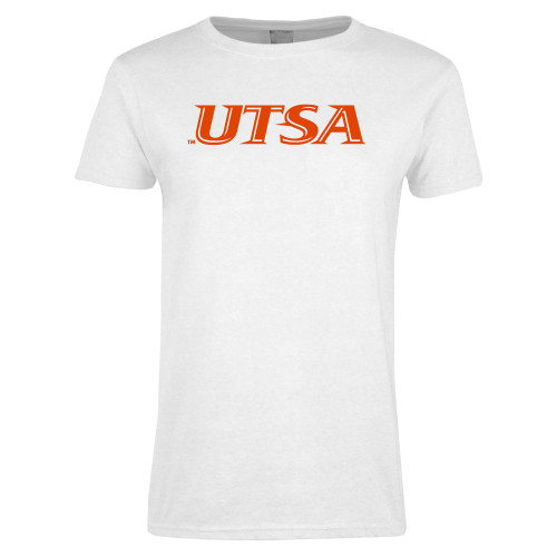  Womens White Short Sleeve Tee - UTSA