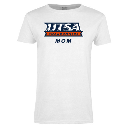  Womens White Short Sleeve Tee - UTSA Mom