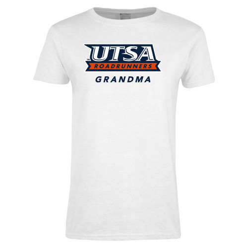  Womens White Short Sleeve Tee - UTSA Grandma