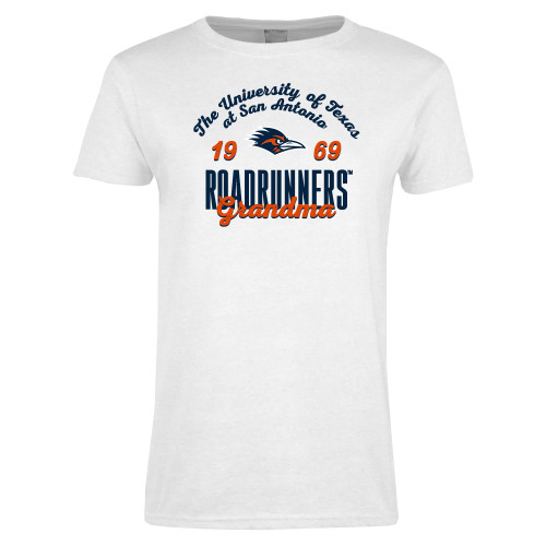  Womens White Short Sleeve Tee - UTSA Roadrunners Est 1969 Grandma