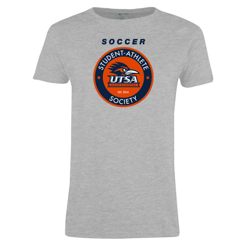  Womens Grey Short Sleeve Tee - UTSA Soccer SAS