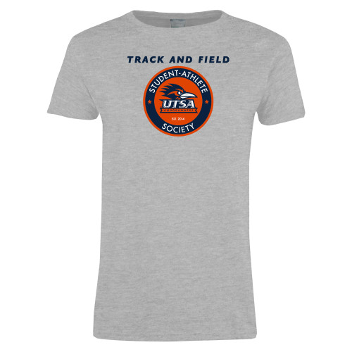  Womens Grey Short Sleeve Tee - UTSA Track and Field SAS