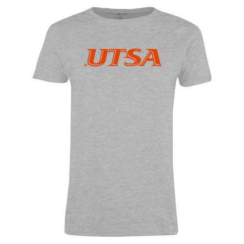  Womens Grey Short Sleeve Tee - UTSA