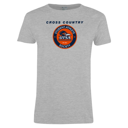  Womens Grey Short Sleeve Tee - UTSA Cross Country SAS