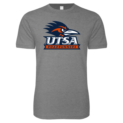  Next Level Heather Grey SoftStyle T Shirt - UTSA Primary Mark