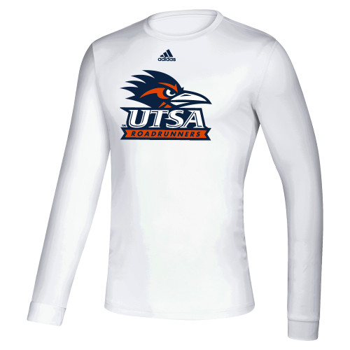  Adidas White Creator Performance Long Sleeve Tee - UTSA Primary Mark - ADIDAS