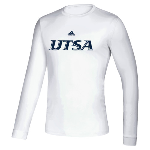  Adidas White Creator Performance Long Sleeve Tee - UTSA - ADIDAS