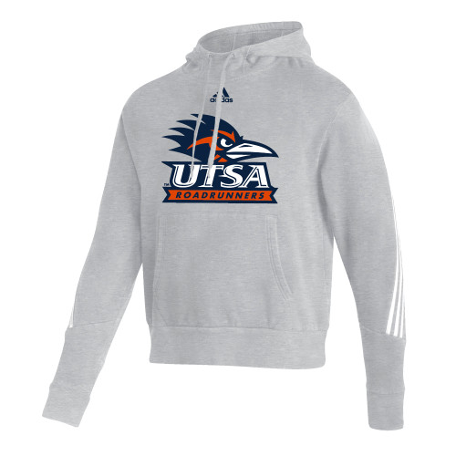  Adidas Medium Grey Heather Pullover Hood - UTSA Primary Mark - ADIDAS