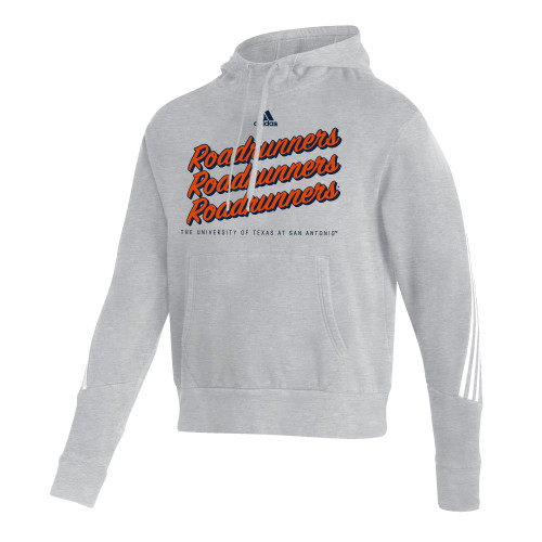  Adidas Medium Grey Heather Pullover Hood - Adidas Repeating Roadrunners