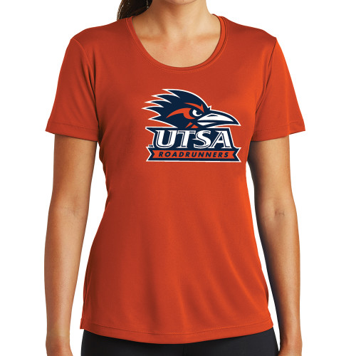  Womens Orange Performance Tee - UTSA Primary Mark