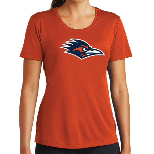  Womens Orange Performance Tee - UTSA Roadrunner Head