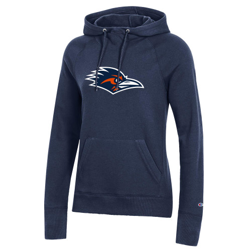  Champion Womens Navy Pull Over Hood - UTSA Roadrunner Head