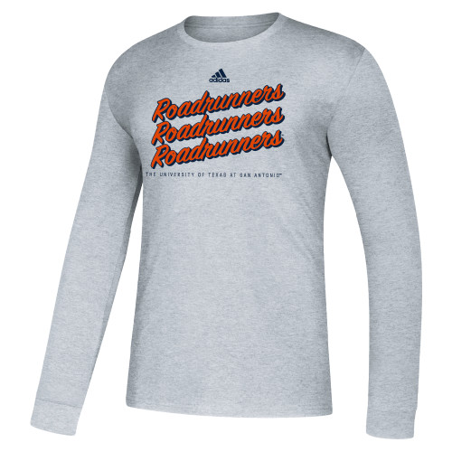  Adidas Medium Grey Heather Fresh Long Sleeve Tee - Adidas Repeating Roadrunners