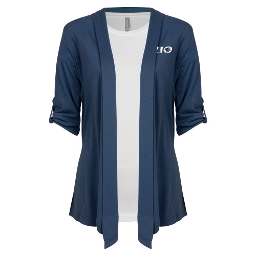 UTSA Womens Navy Drape Front Cardigan Sweate