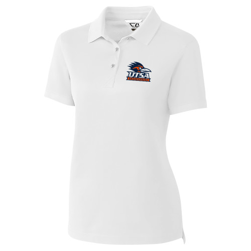  C&B Womens White Advantage Polo - UTSA Primary Mark EMB