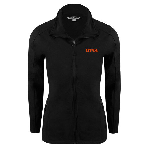  Womens Black Softshell Jacket - UTSA EMB