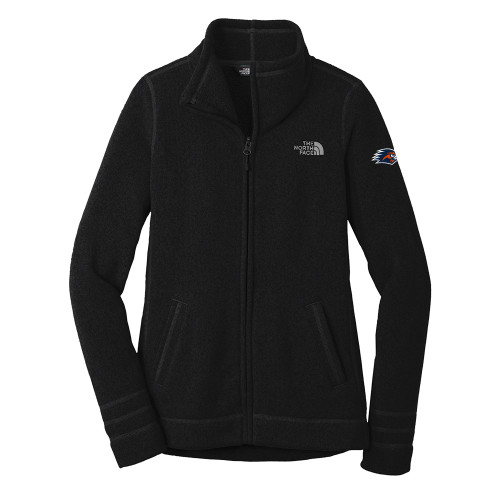  The North Face Womens Black Heather Fleece Jacket - UTSA Roadrunner Head EMB