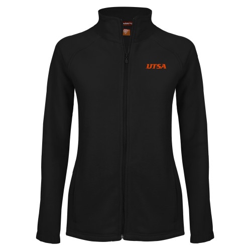  Womens Black Fleece Full Zip Jacket - UTSA EMB