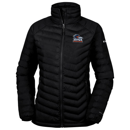  Columbia Womens Black Powder Lite Jacket - UTSA Primary Mark EMB