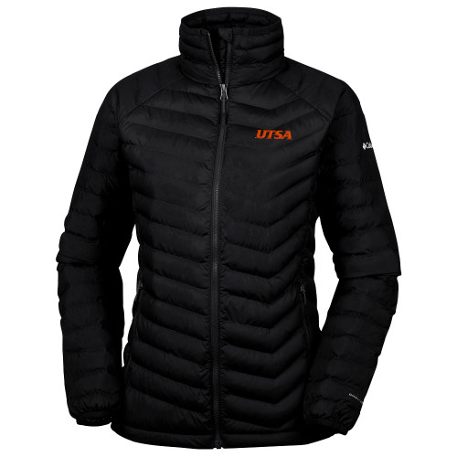  Columbia Womens Black Powder Lite Jacket - UTSA EMB