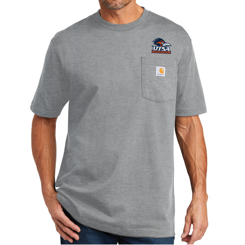  Carhartt Workwear Heather Grey Pocket T Shirt - UTSA Primary Mark EMB