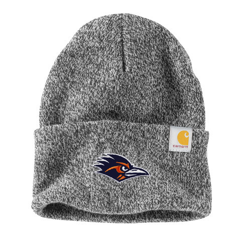  Carhartt Black/White Knit Beanie w/Cuff - UTSA Roadrunner Head EMB