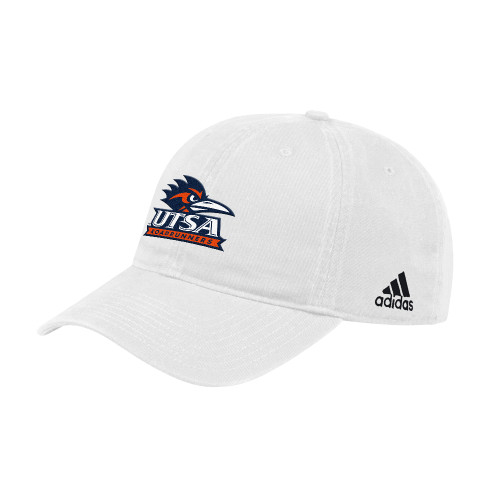  Adidas White Adjustable Washed Slouch Hat - UTSA Primary Mark EMB