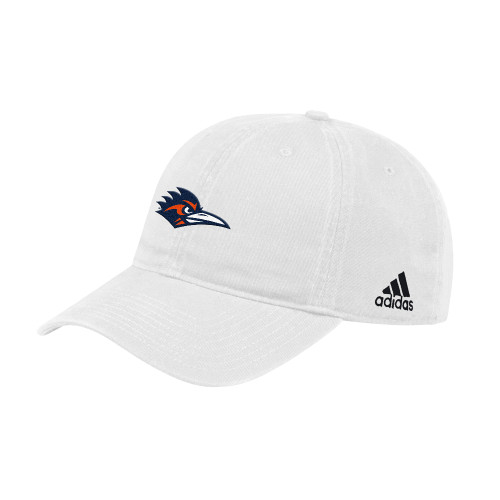  Adidas White Adjustable Washed Slouch Hat - UTSA Roadrunner Head EMB