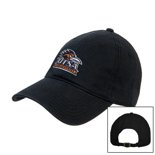  Black Unstructured Adjustable Low Profile Hat - UTSA Primary Mark EMB