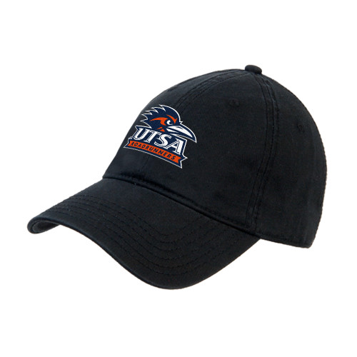  Black Unstructured Adjustable Low Profile Hat - UTSA Primary Mark EMB