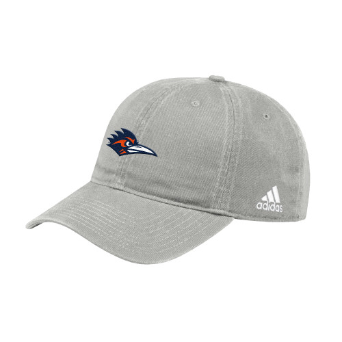  Adidas Ice Grey Adjustable Washed Slouch Hat - UTSA Roadrunner Head EMB