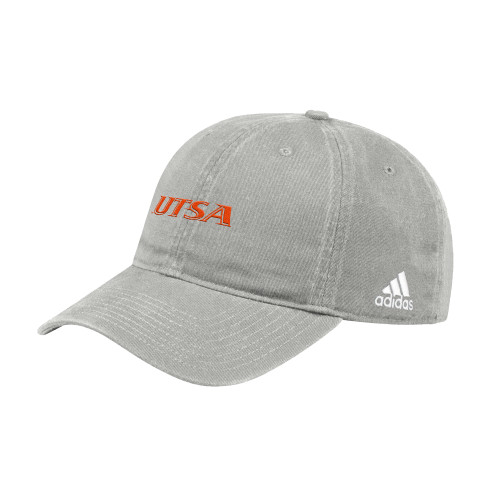  Adidas Ice Grey Adjustable Washed Slouch Hat - UTSA EMB