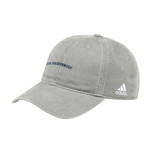  Adidas Ice Grey Adjustable Washed Slouch Hat - UTSA Roadrunners