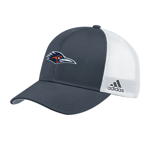  Adidas Black Structured Adjustable Mesh Hat - UTSA Roadrunner Head EMB