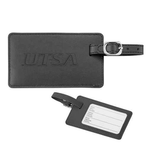 UTSA Neoskin Black Luggage Tag