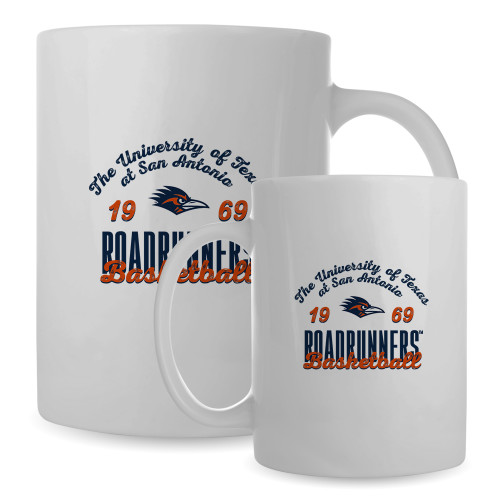  Full Color White Mug 15oz - UTSA Roadrunners Est 1969 Basketball