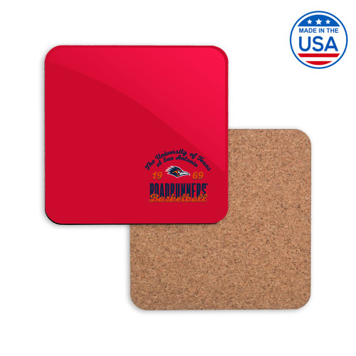  Hardboard Coaster w/Cork Backing - UTSA Roadrunners Est 1969 Basketball