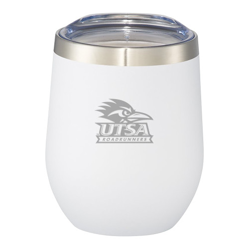  Corzo Vacuum Insulated White Cup 12oz - UTSA Primary Mark