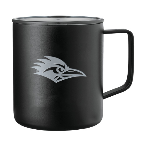  Rover Camp Vacuum Insulated Black Mug 14oz - UTSA Roadrunner Head