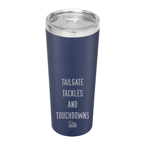  Thor Vacuum Insulated Navy Tumbler 22oz - Tailgate Tackles and Touchdowns - UTSA Engraved