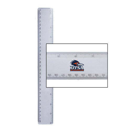 UTSA 12 Inch White Plastic Ruler