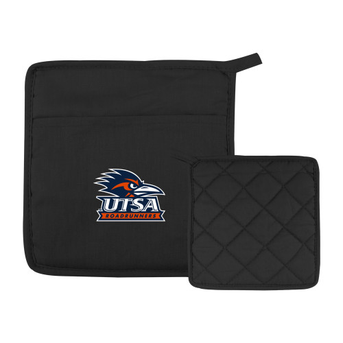  Quilted Canvas Black Pot Holder - UTSA Primary Mark