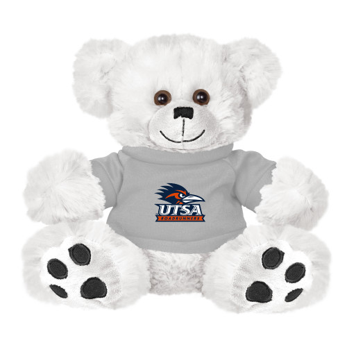 UTSA Plush Big Paw 8 1/2 inch White Bear w/Grey Shirt